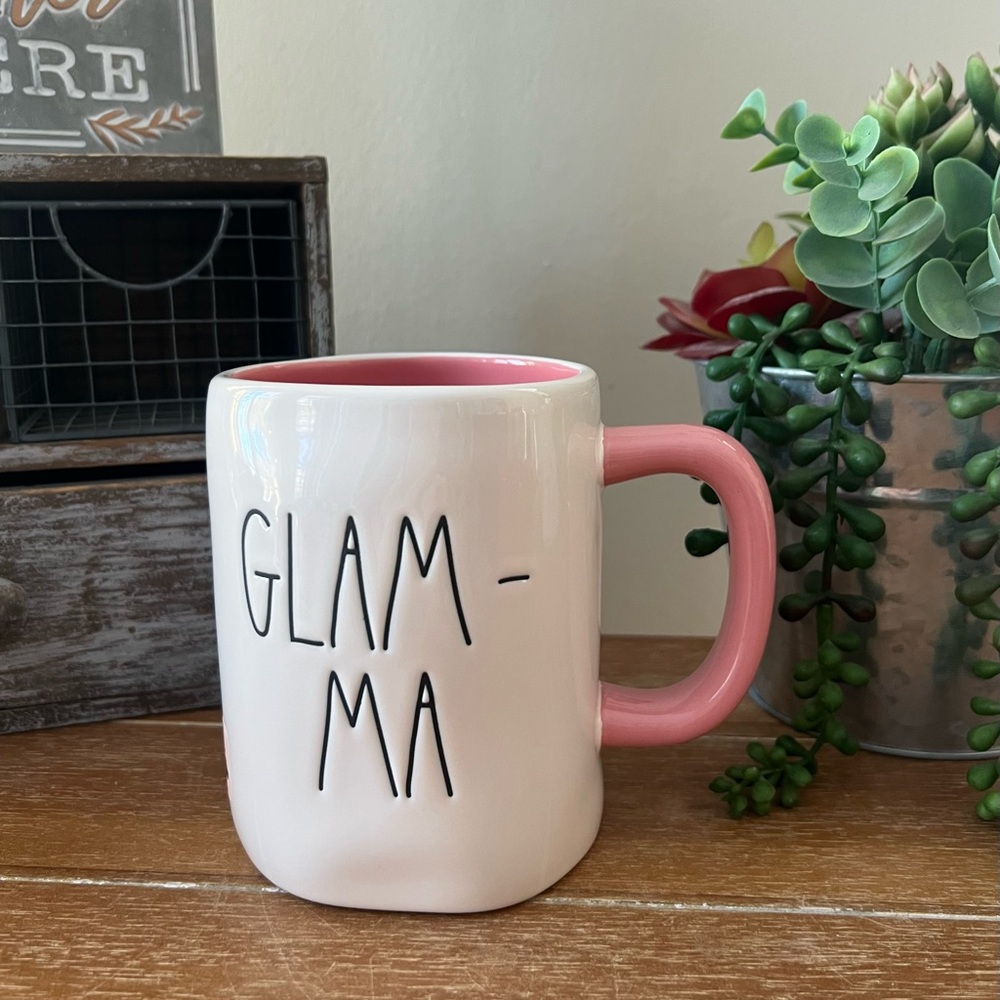 New Rae Dunn Farmhouse Ceramic Glam-Ma Double Sided  Mug
